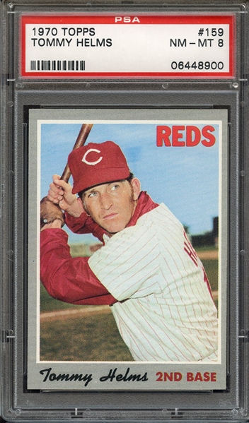 1970 TOPPS 159 TOMMY HELMS PSA NM-MT 8