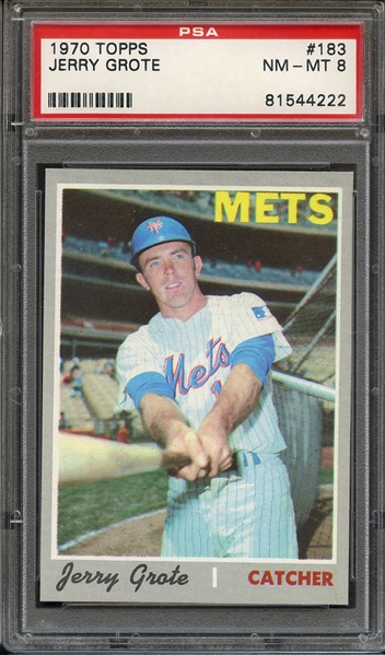 1970 TOPPS 183 JERRY GROTE PSA NM-MT 8