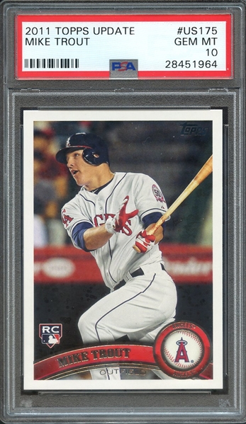 2011 TOPPS UPDATE US175 MIKE TROUT RC PSA GEM MT 10