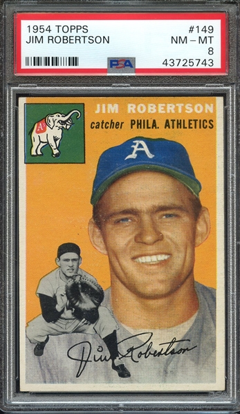 1954 TOPPS 149 JIM ROBERTSON PSA NM-MT 8