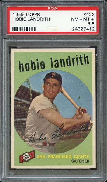 1959 TOPPS 422 HOBIE LANDRITH PSA NM-MT+ 8.5