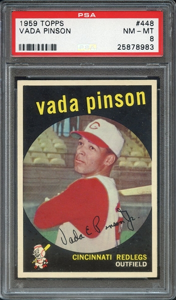 1959 TOPPS 448 VADA PINSON PSA NM-MT 8