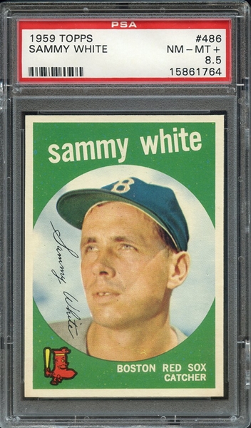 1959 TOPPS 486 SAMMY WHITE PSA NM-MT+ 8.5
