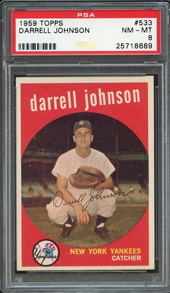 1959 TOPPS 533 DARRELL JOHNSON PSA NM-MT 8