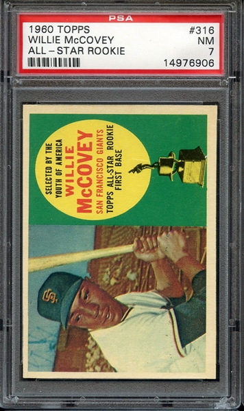 1960 TOPPS 316 WILLIE McCOVEY RC PSA NM 7