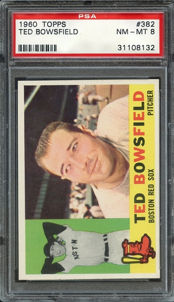 1960 TOPPS 382 TED BOWSFIELD PSA NM-MT 8