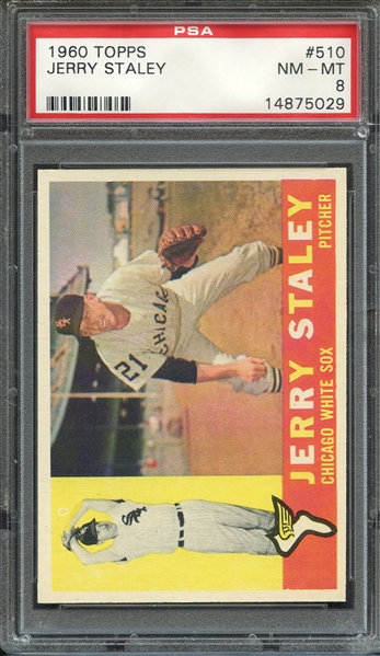 1960 TOPPS 510 JERRY STALEY PSA NM-MT 8