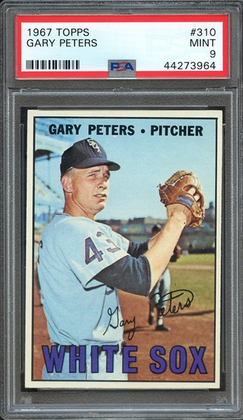 1967 TOPPS 310 GARY PETERS PSA MINT 9