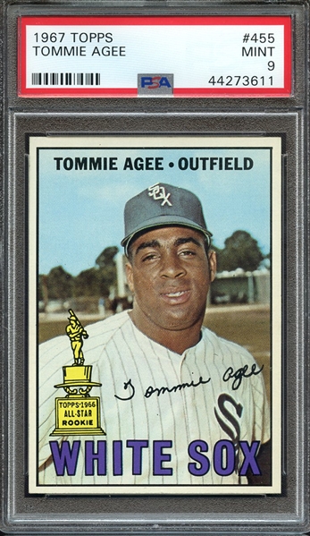 1967 TOPPS 455 TOMMIE AGEE PSA MINT 9