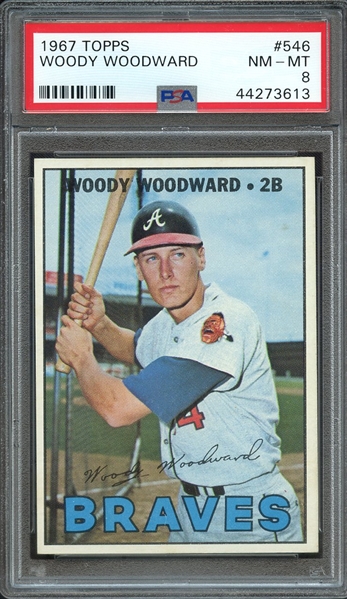 1967 TOPPS 546 WOODY WOODWARD PSA NM-MT 8