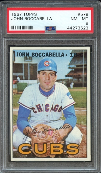 1967 TOPPS 578 JOHN BOCCABELLA PSA NM-MT 8