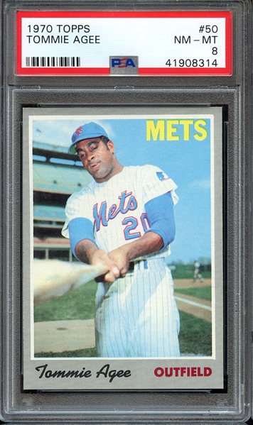 1970 TOPPS 50 TOMMIE AGEE PSA NM-MT 8