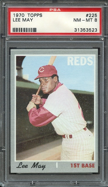 1970 TOPPS 225 LEE MAY PSA NM-MT 8