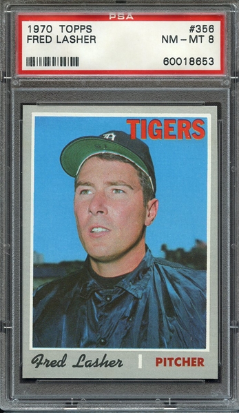 1970 TOPPS 356 FRED LASHER PSA NM-MT 8