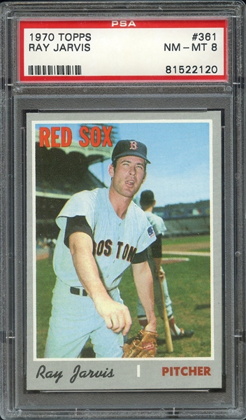 1970 TOPPS 361 RAY JARVIS PSA NM-MT 8