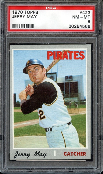 1970 TOPPS 423 JERRY MAY PSA NM-MT 8