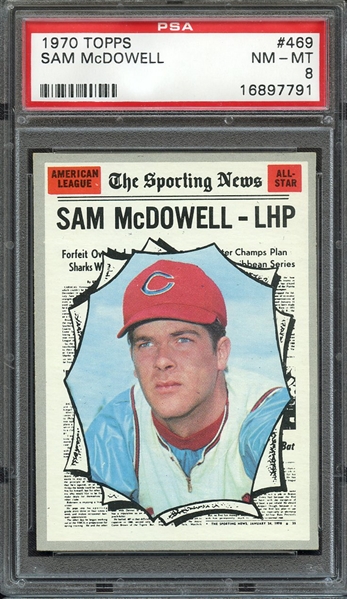 1970 TOPPS 469 SAM McDOWELL PSA NM-MT 8