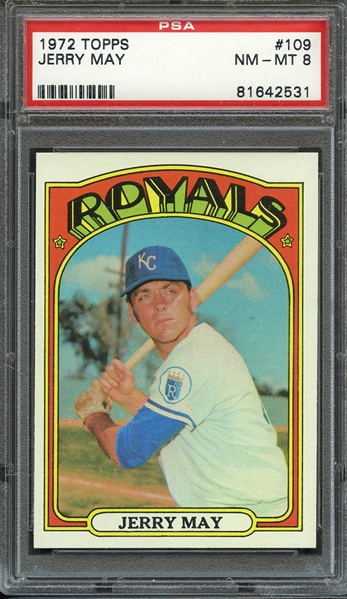 1972 TOPPS 109 JERRY MAY PSA NM-MT 8