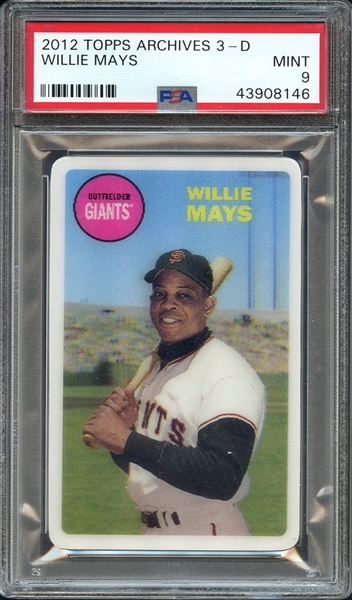 2012 TOPPS ARCHIVES 3-D WILLIE MAYS PSA MINT 9