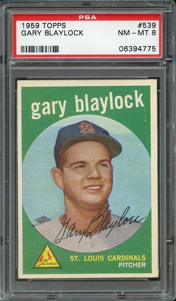 1959 TOPPS 539 GARY BLAYLOCK PSA NM-MT 8