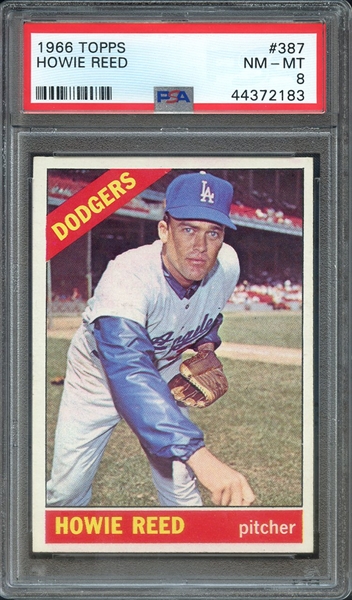 1966 TOPPS 387 HOWIE REED PSA NM-MT 8