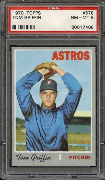 1970 TOPPS 578 TOM GRIFFIN PSA NM-MT 8