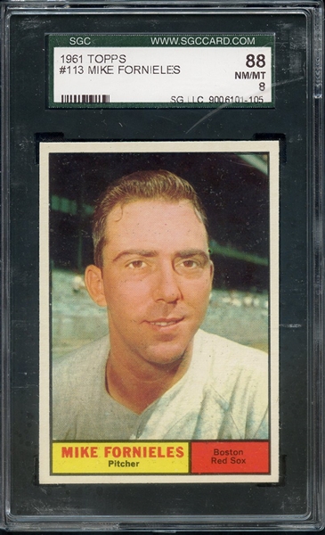 1961 TOPPS 113 MIKE FORNIELES SGC NM/MT 88 / 8