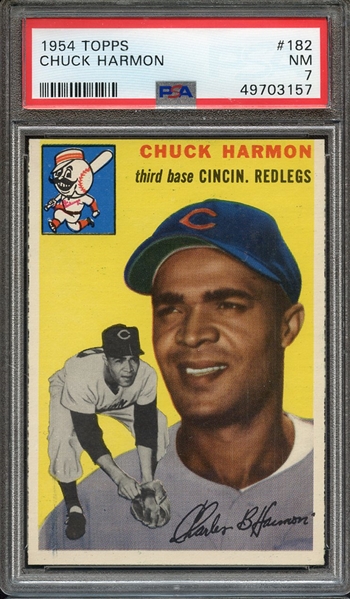 1954 TOPPS 182 CHUCK HARMON PSA NM 7
