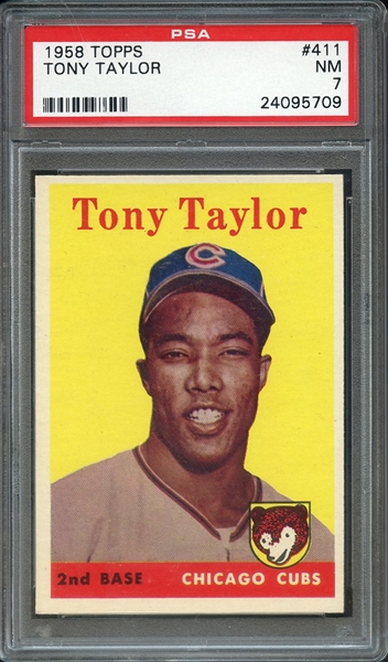1958 TOPPS 411 TONY TAYLOR PSA NM 7