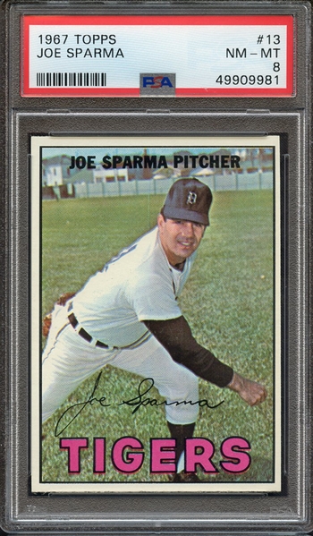 1967 TOPPS 13 JOE SPARMA PSA NM-MT 8