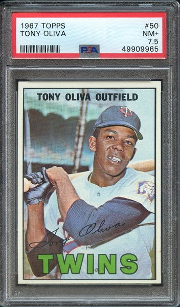 1967 TOPPS 50 TONY OLIVA PSA NM+ 7.5