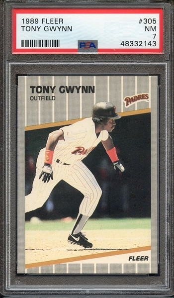 1989 FLEER 305 TONY GWYNN PSA NM 7