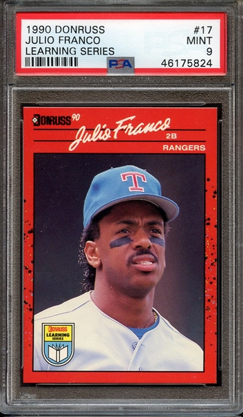 1990 DONRUSS LEARNING SERIES 17 JULIO FRANCO LEARNING SERIES PSA MINT 9