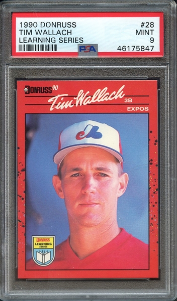 1990 DONRUSS LEARNING SERIES 28 TIM WALLACH LEARNING SERIES PSA MINT 9