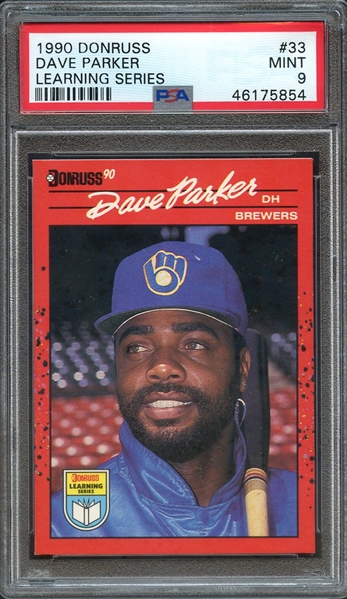 1990 DONRUSS LEARNING SERIES 33 DAVE PARKER LEARNING SERIES PSA MINT 9