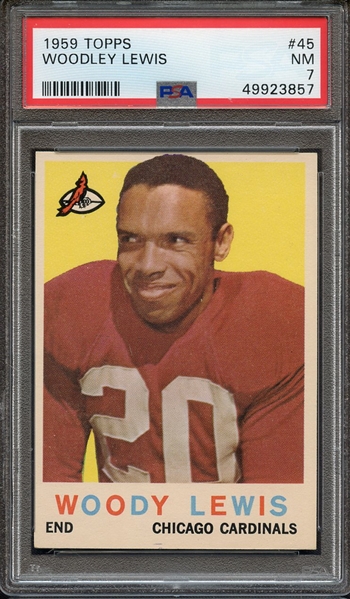 1959 TOPPS 45 WOODLEY LEWIS PSA NM 7