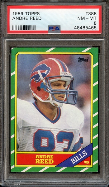 1986 TOPPS 388 ANDRE REED PSA NM-MT 8