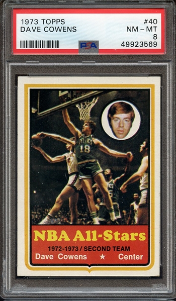 1973 TOPPS 40 DAVE COWENS PSA NM-MT 8