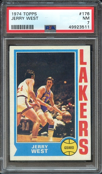 1974 TOPPS 176 JERRY WEST PSA NM 7