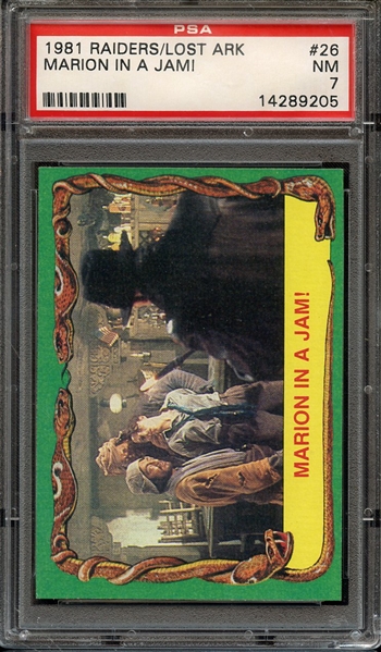 1981 RAIDERS OF THE LOST ARK 26 MARION IN A JAM! PSA NM 7