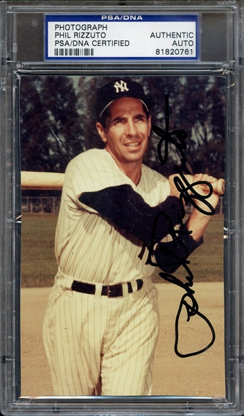 PHIL RIZZUTO PHOTOGRAPH CARD PSA/DNA AUTHENTIC