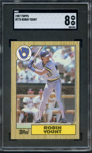 1987 TOPPS 773 ROBIN YOUNT SGC NM-MT 8
