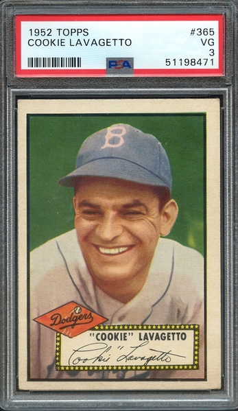 1952 TOPPS 365 COOKIE LAVAGETTO PSA VG 3