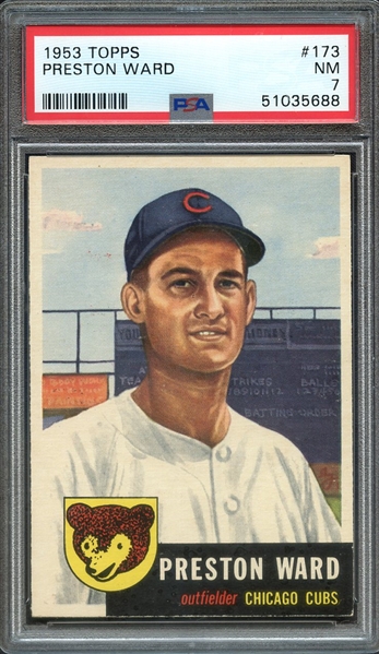 1953 TOPPS 173 PRESTON WARD PSA NM 7