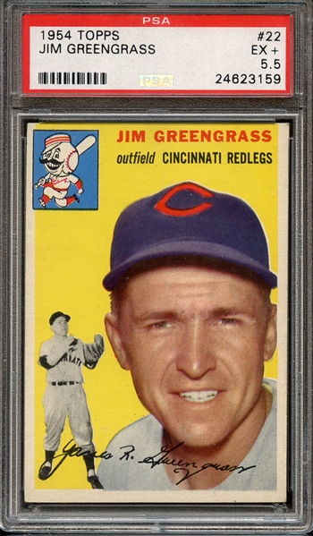 1954 TOPPS 22 JIM GREENGRASS PSA EX+ 5.5