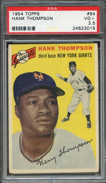 1954 TOPPS 64 HANK THOMPSON PSA VG+ 3.5