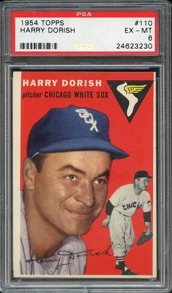 1954 TOPPS 110 HARRY DORISH PSA EX-MT 6