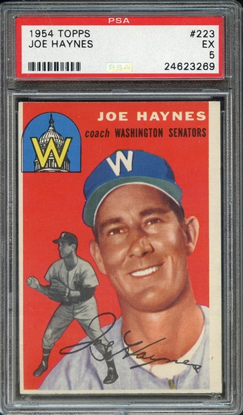 1954 TOPPS 223 JOE HAYNES PSA EX 5