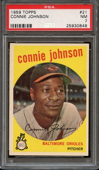 1959 TOPPS 21 CONNIE JOHNSON PSA NM 7