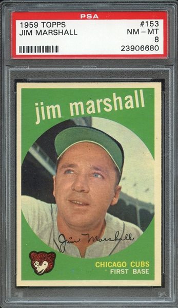 1959 TOPPS 153 JIM MARSHALL PSA NM-MT 8